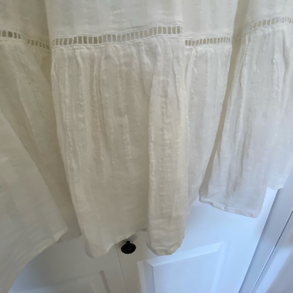 Saturday Sunday Anthropologie White Cotton Summer Beachy Midi  Skirt- Sz-S - Picture 5 of 13